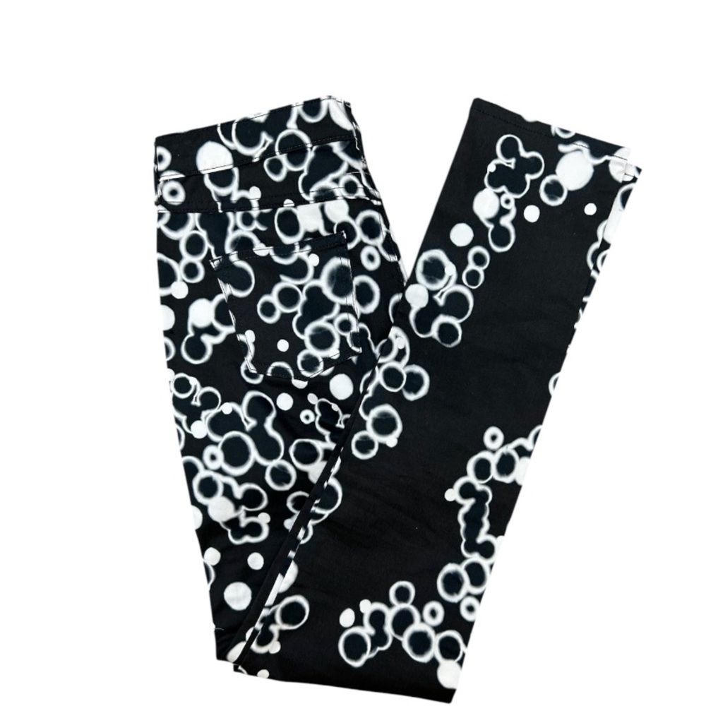 Maison Margiela MM6 Abstract Circle Print Slim Skinny Pants Black White IT42 US6